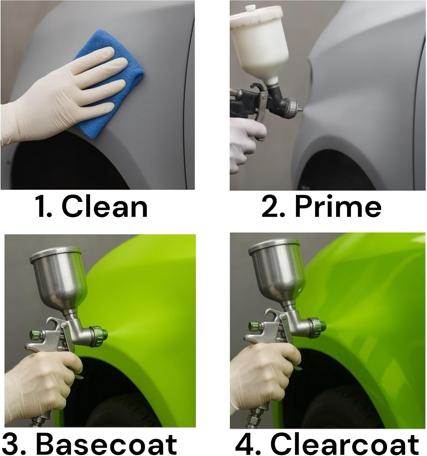 LiME LiNE Automotive Basecoat + Reducer Combo Kit - Mix 1:1 - Makes 1 Quart Sprayable - Clearcoat Required (Black Basecoat + Reducer)