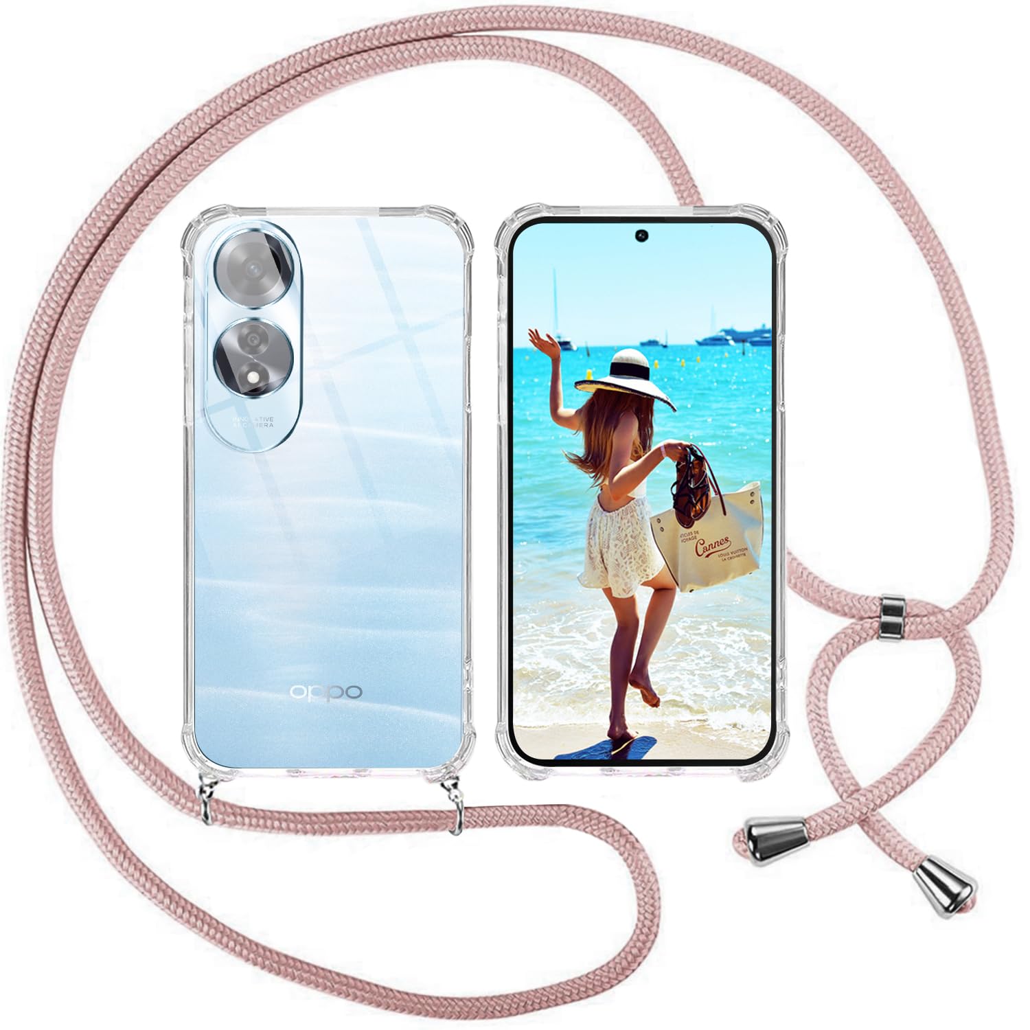 SHIEID Cover Trasparente Per Oppo A60 5G - Sottile Con Paraurti In TPU Morbido E Bordi Colorati