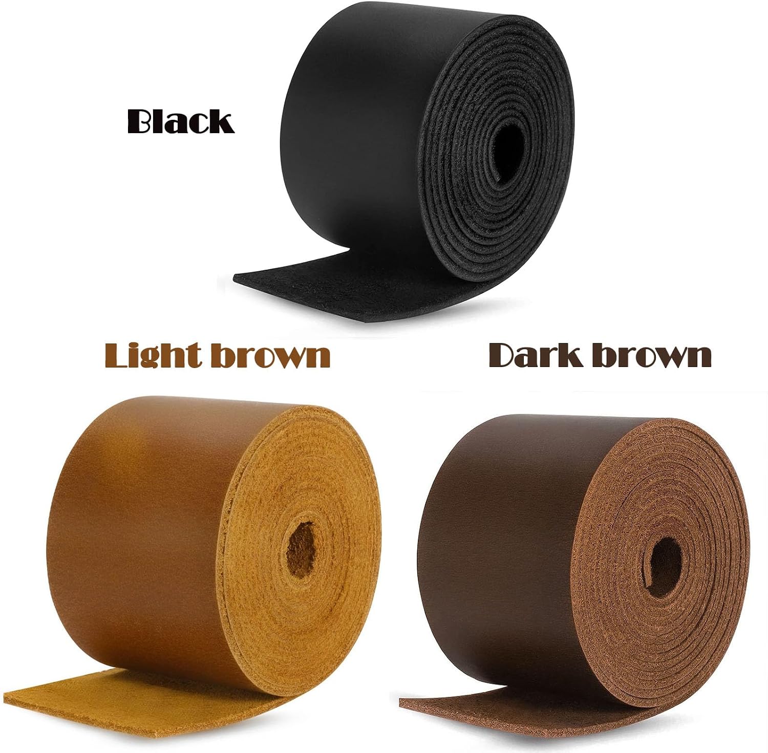 ALLWSLucky 2 Inches Wide Flat Leather Straps for Crafts, 78.8inches Long Top-Grain Leather Strips 2mm Thick Leather Strips for DIY Crafts, Tooling, Belt, Garden Tools (Brown)