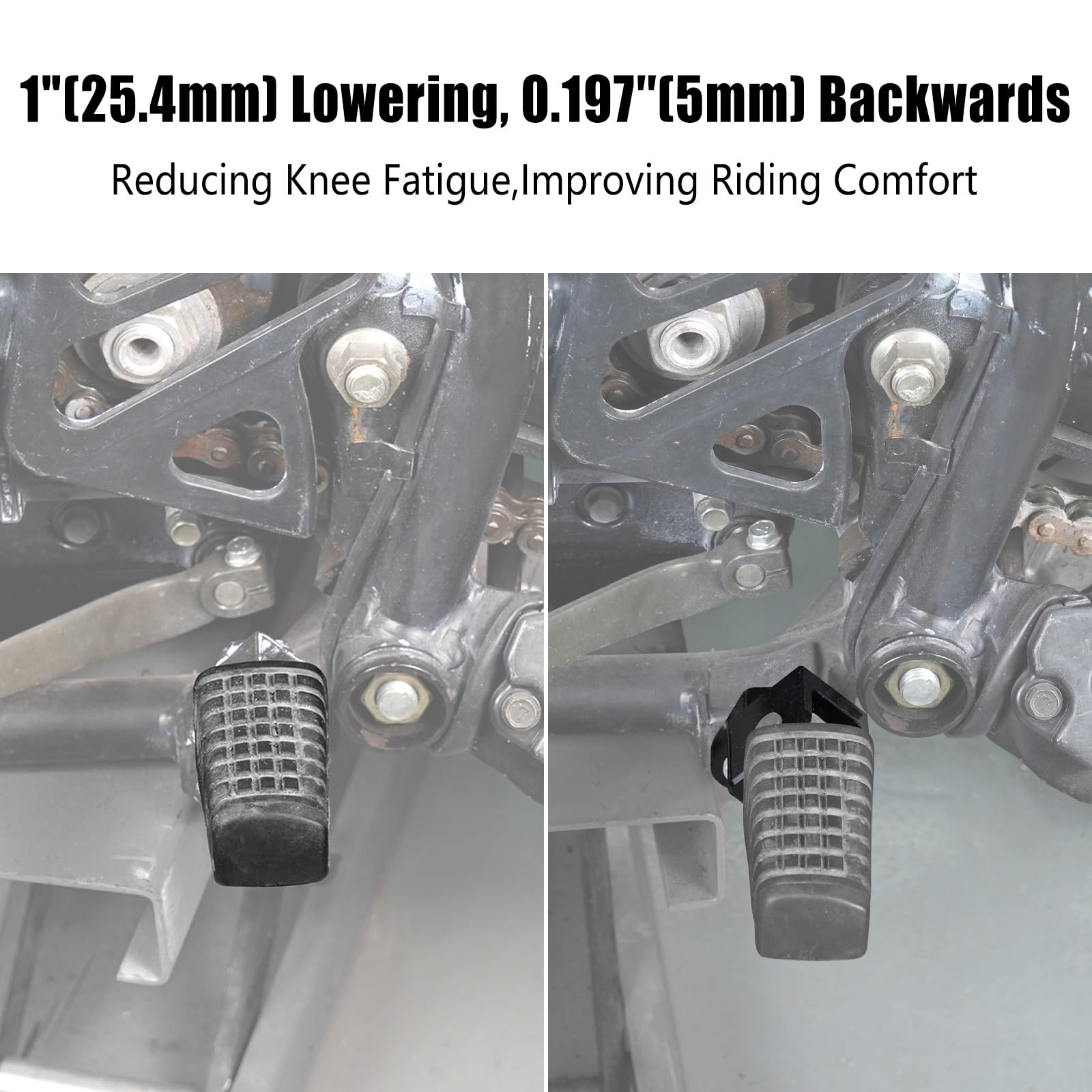 regulowany wspornik przedłużenia podnóżka Pasuje do Kawasaki KLR 650 87-24/aluminiowe podnóżki 1 "wsporniki obniżające regulowany Pedały(1 Set 1987-2018)