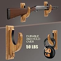 Vista 2 de Soporte de pared para pistolas, paquete de 4 estantes para pistolas de pared, ganchos de escopeta de pared, soportes de pared para pistolas