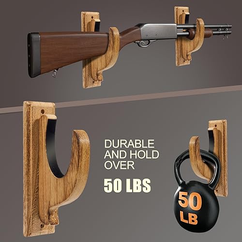Miniatura 2 de Soporte de pared para pistolas, paquete de 4 soportes para pistolas de pared, ganchos de escopeta de pared, soportes de pared para pistolas,