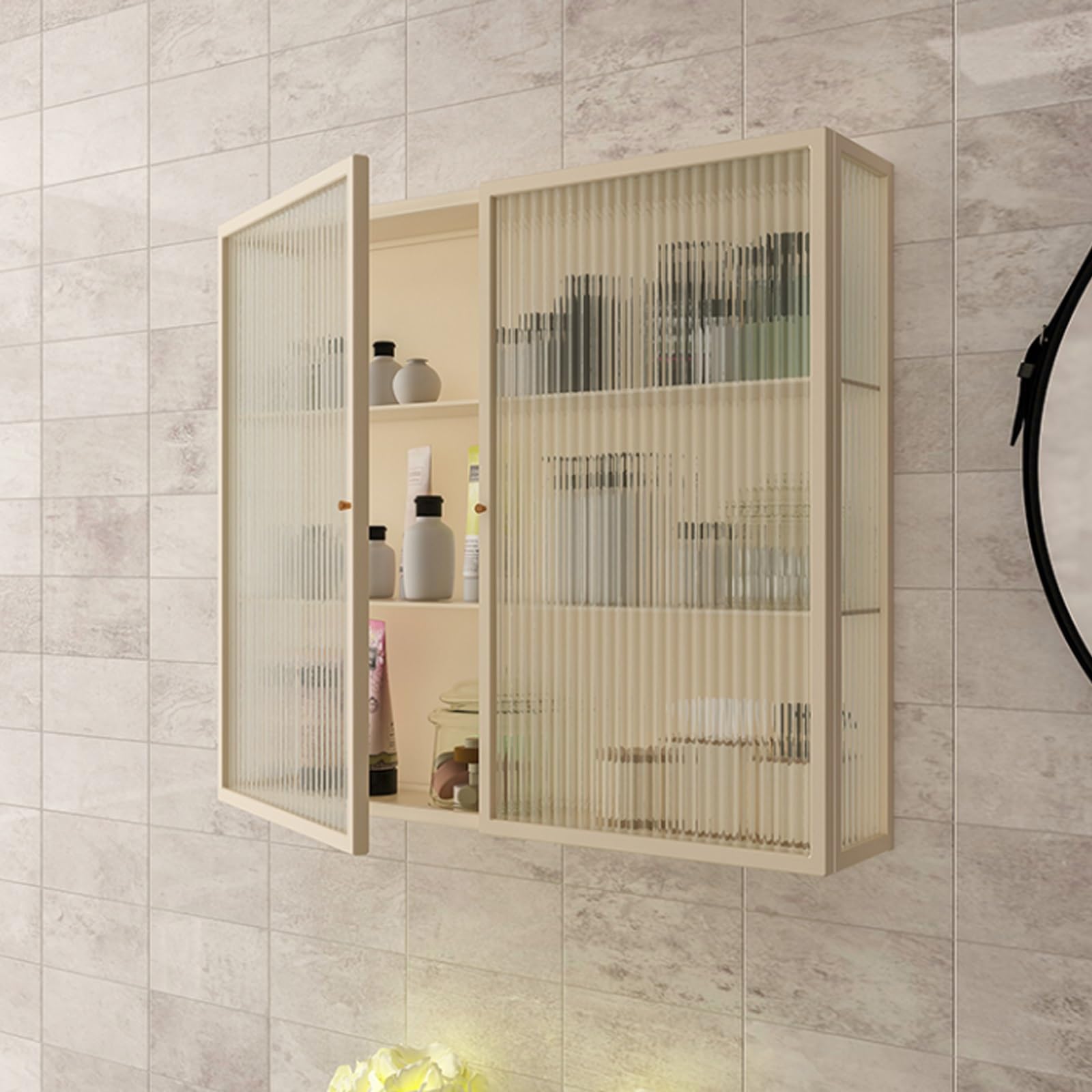 Armoire à pharmacie murale pour petits espaces avec porte en verre moderne