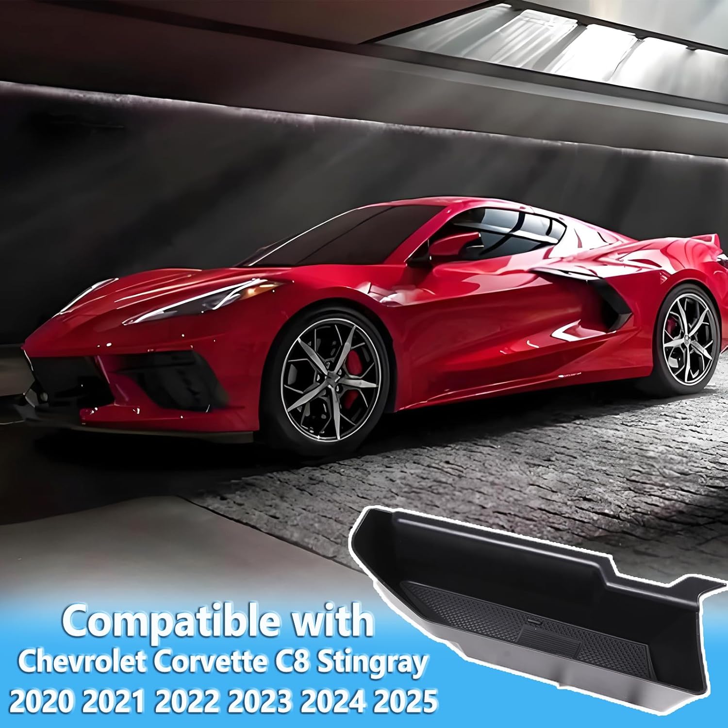 Sekhyna Navigation Screen Back Storage Box Compatible Chevrolet Corvette C8 2020-2025,Dash Organizer Tray,Center Console Phone Insert Auxiliary Storage Tray Interior Accessories