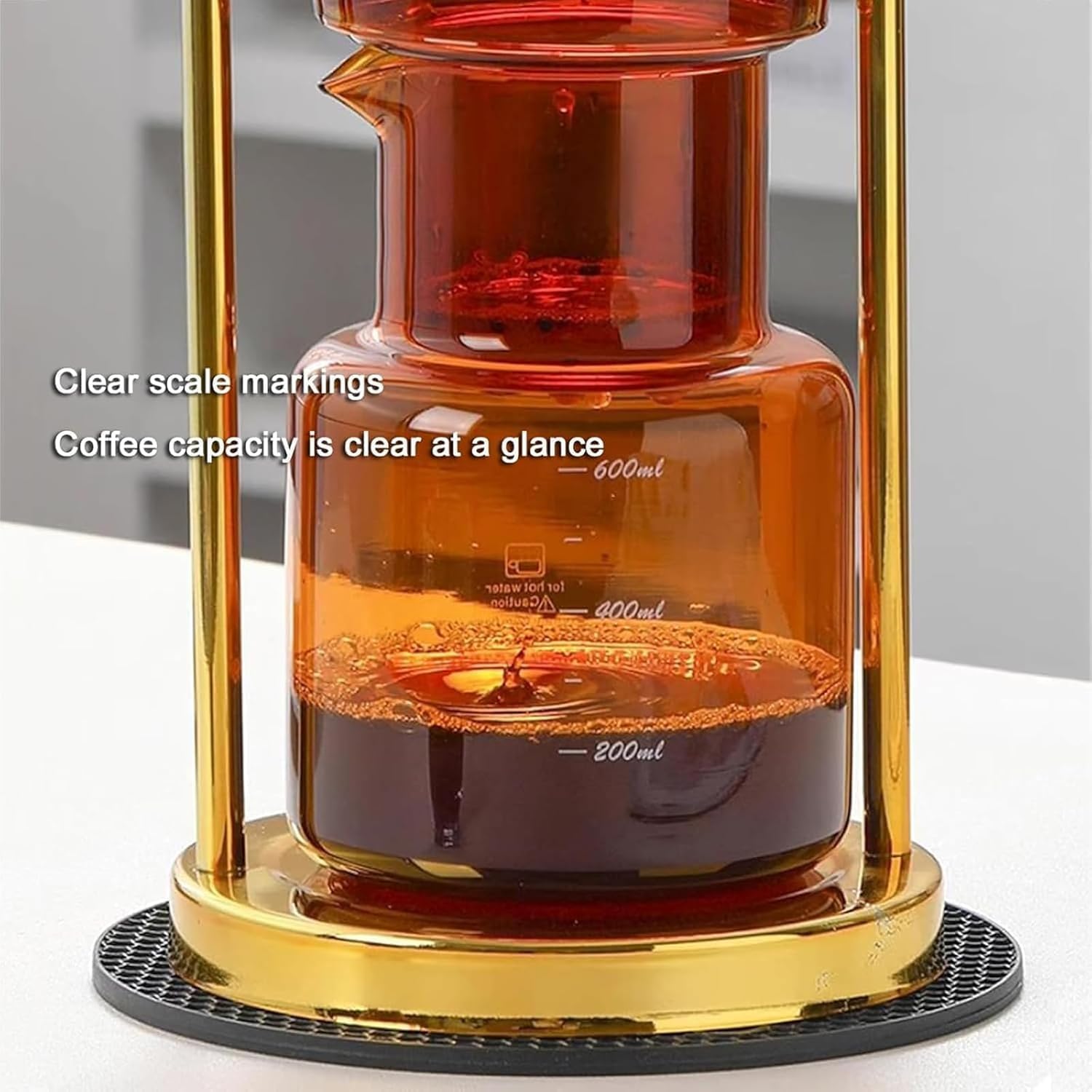 Cold Drip Coffee Maker, Cold Brew Drip Tower, Adjustable Water Flow, Stainless Steel Frame, Borosilicate Glass Pot, for Home, Office, Bar, Restaurant