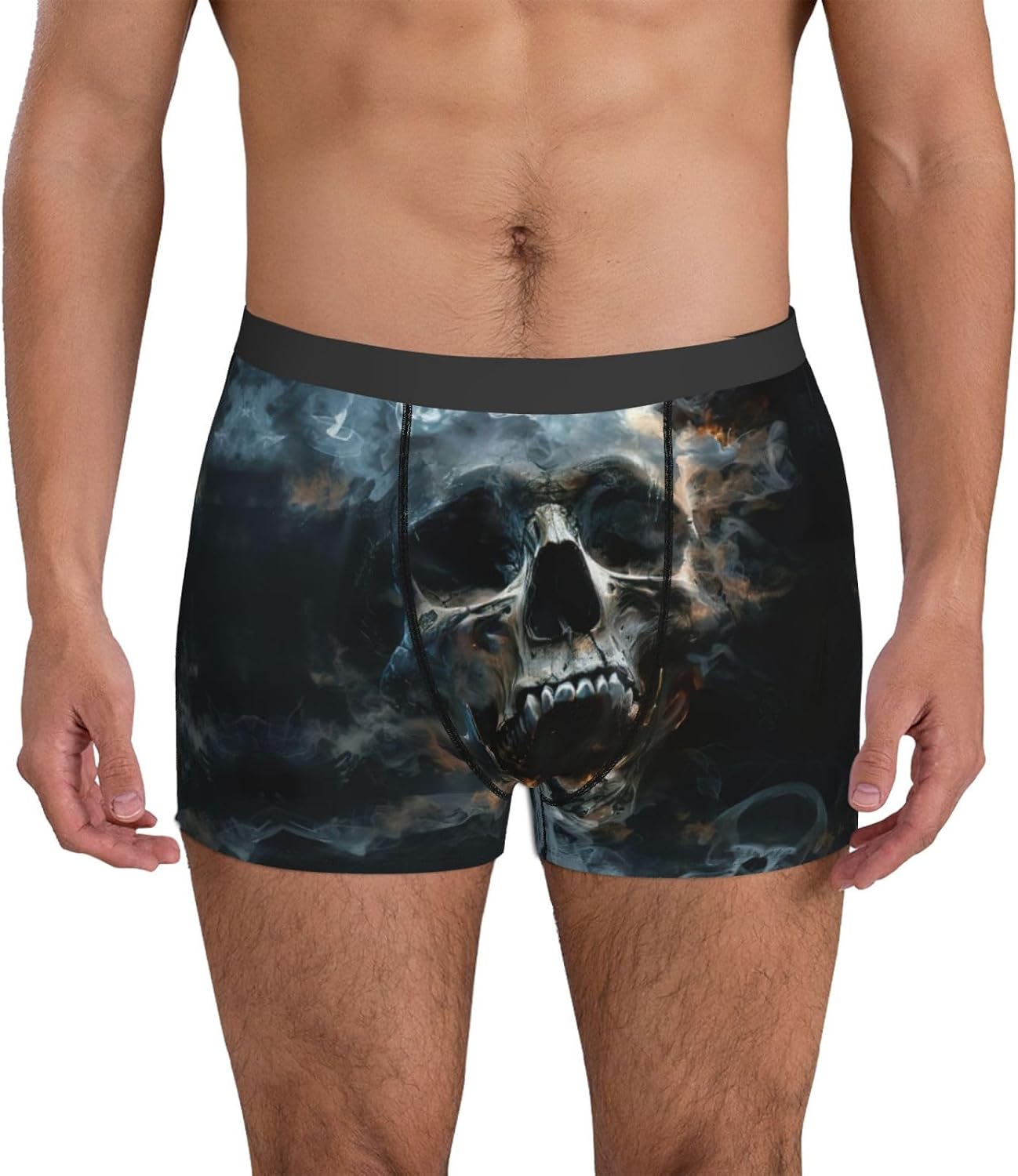 horror ghost skull print Men's boxers, men's stretch leggings shorts Soft breathable boxer underwear