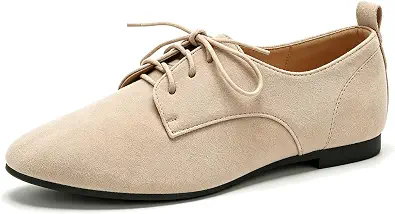Women's Polished PU Classic Flat Oxfords - Low Top Non Slip Dress Shoes