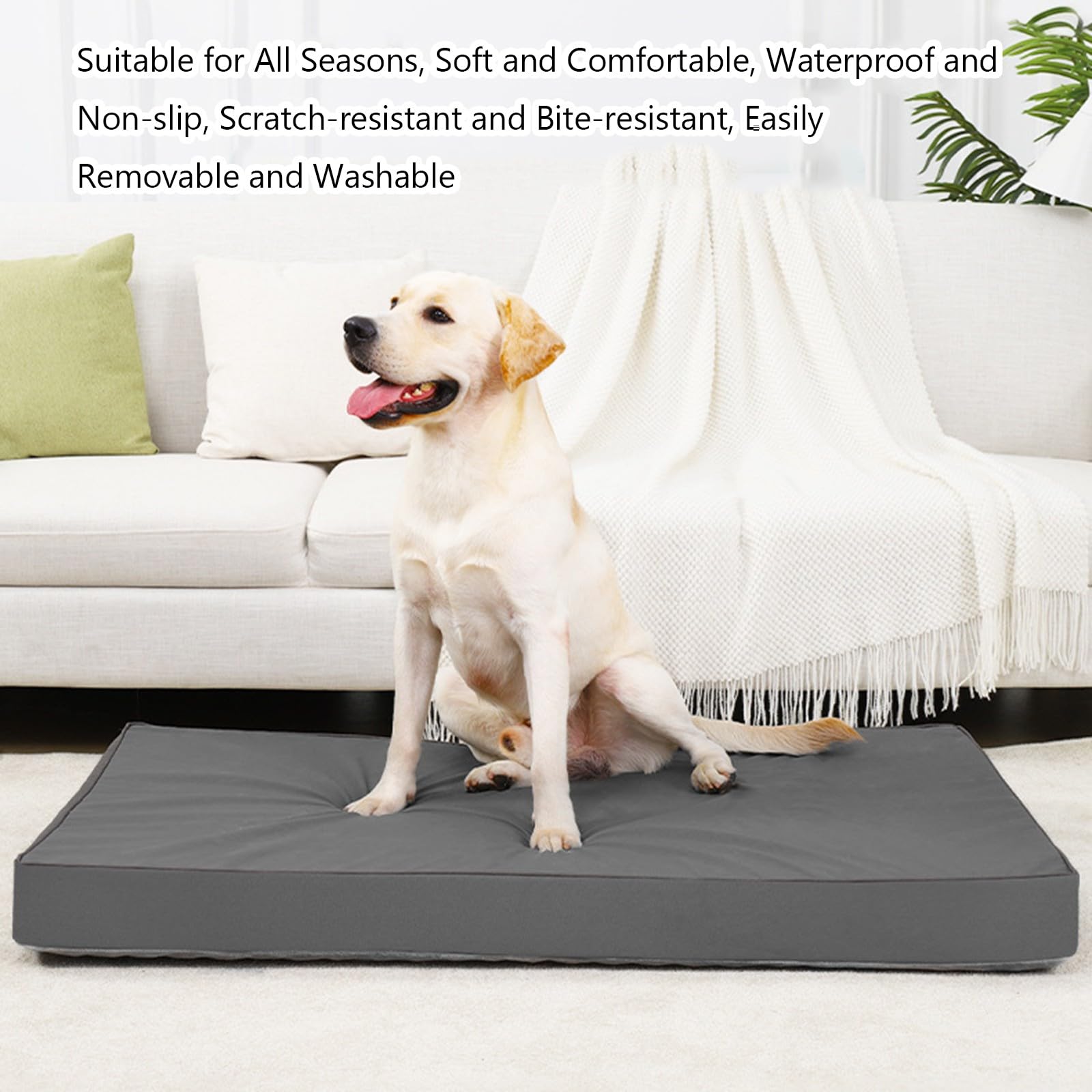 Hundebett OrthopäDisches Hundekopfkissen Waschbar Hundekissen Doppelseitig Hund Decke Hundebett Mit Polstern Weich Hundeplatz Anti-Haar Hunde Bett Ganzjahres UnzerstöRbar Hundesofa(Grey 1,91x68x7cm)