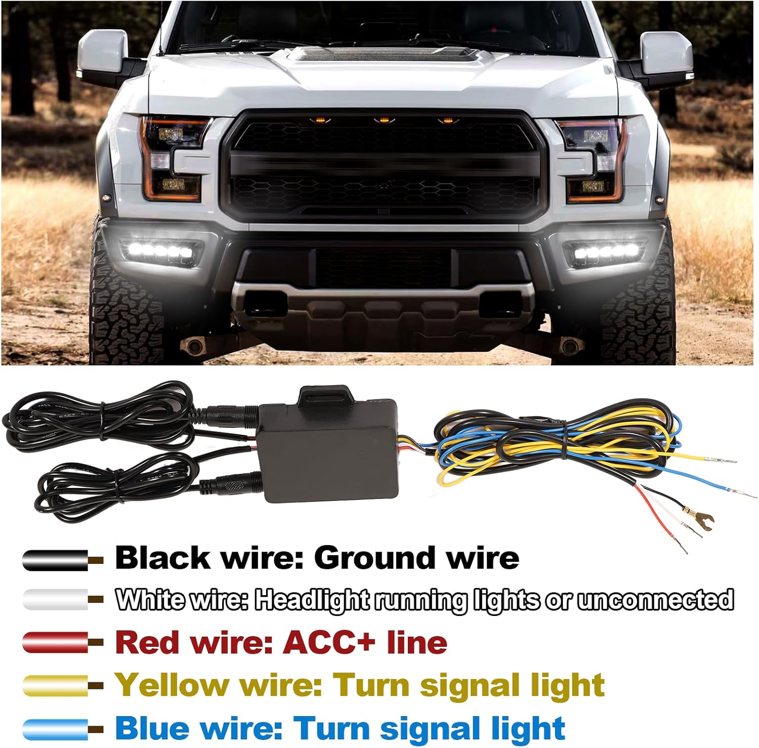 LED Fog Lights for Ford F150 Rapto r Accessories Front Bumper,DRL with Amber Turn Signals (Only for 2017-2020)