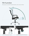 SONGMICS chaise de bureau, chaise de bureau ergonomique pivotante, siège rembourré, réglable en hauteur et inclinable, supporte jusqu'à 120 kg, encre noire UOBN034B01