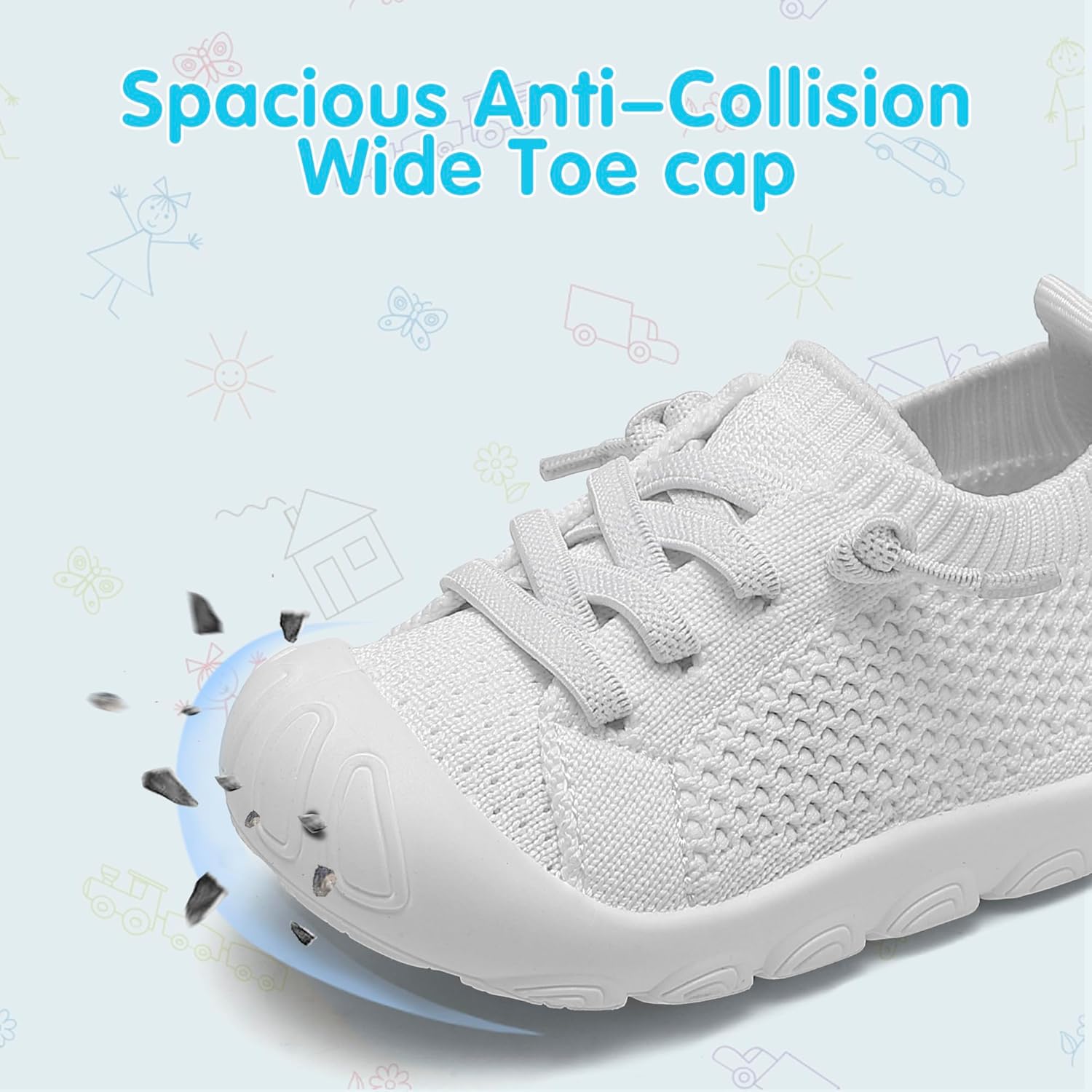 Toddler Baby Girls Boys Shoes Toddler Walking Sneakers Kids Barefoot Slip on Tennis Infant Shoes Lightweight Breathable for First Babies - Image 5