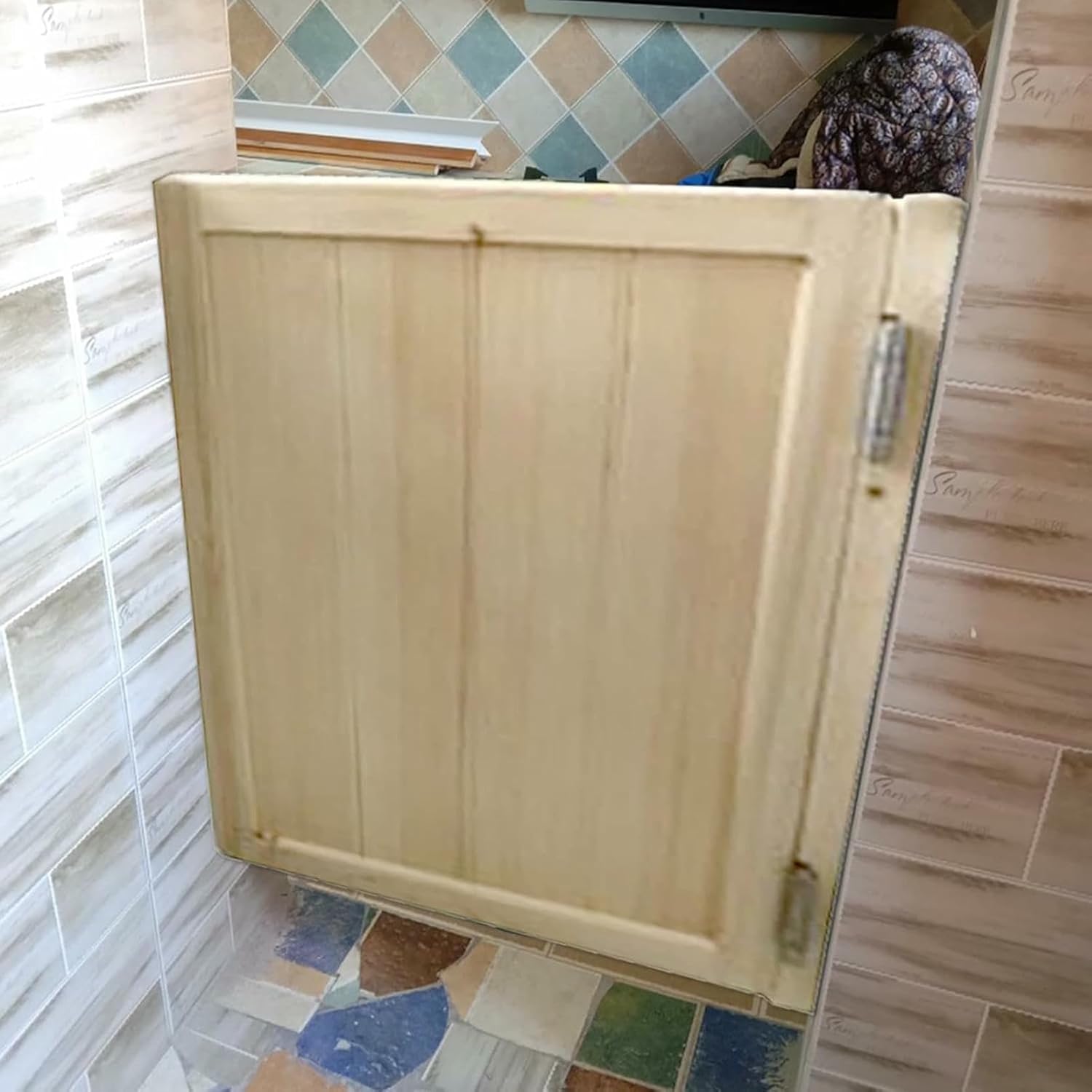 Saloon Cafe Swinging Doors, Wood Partition Swinging Doors for Indoor Kichen, Customizable Cafe Parlor Fence Half Waist Door with Kit, Bathroom Stairs Closet Room Use