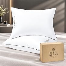 Hotel Grand Bed Pillows Queen/Jumbo Size Set of 2 Medium Soft Support