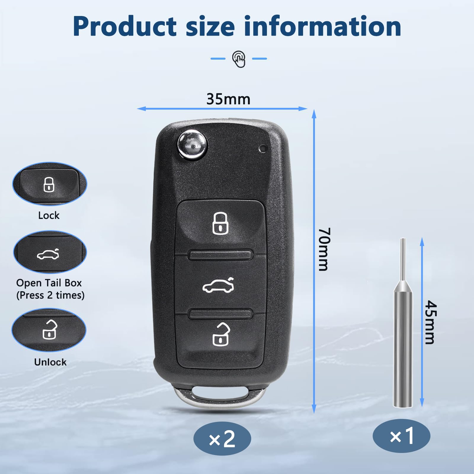 2 sztuki obudowy kluczyka samochodowego do VW Golf Mk6, Tiguan, Polo, Passat, CC, Seat, Octavia z narzędziami do demontażu