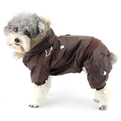 ZUNEA Airman pequeño Perro Mono de Invierno con Capucha de Lana Resistente al Agua Caliente Mascota Cachorro…