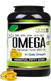Natural Omega 3-6-9 Blend with DPA, EPA, DHA, ALA and GLA and Organic Flax Seed Oil Plus Wild Caught Natural Fish Oil - Over 2,800 Milligram Strength - Gluten Free - Made in The USA - 60 SoftGels