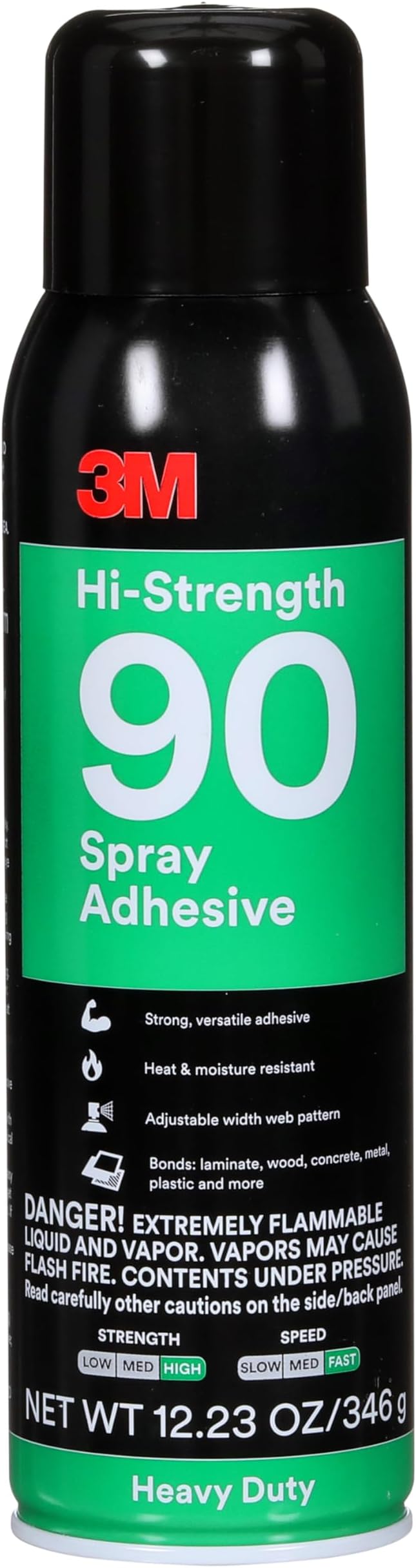 3M Hi-Strength 90 Spray Adhesive, Clear, Net Wt 12.23 oz