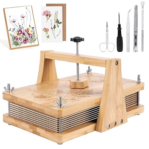 NIUGRECF 1Set Large Wooden Flower Press Kit - Even Pressure