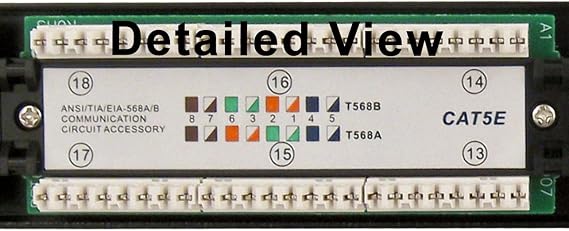 Vertical Cable Cat5e 24 Port 19 Horizontal Rackmount 1U Patch Panel