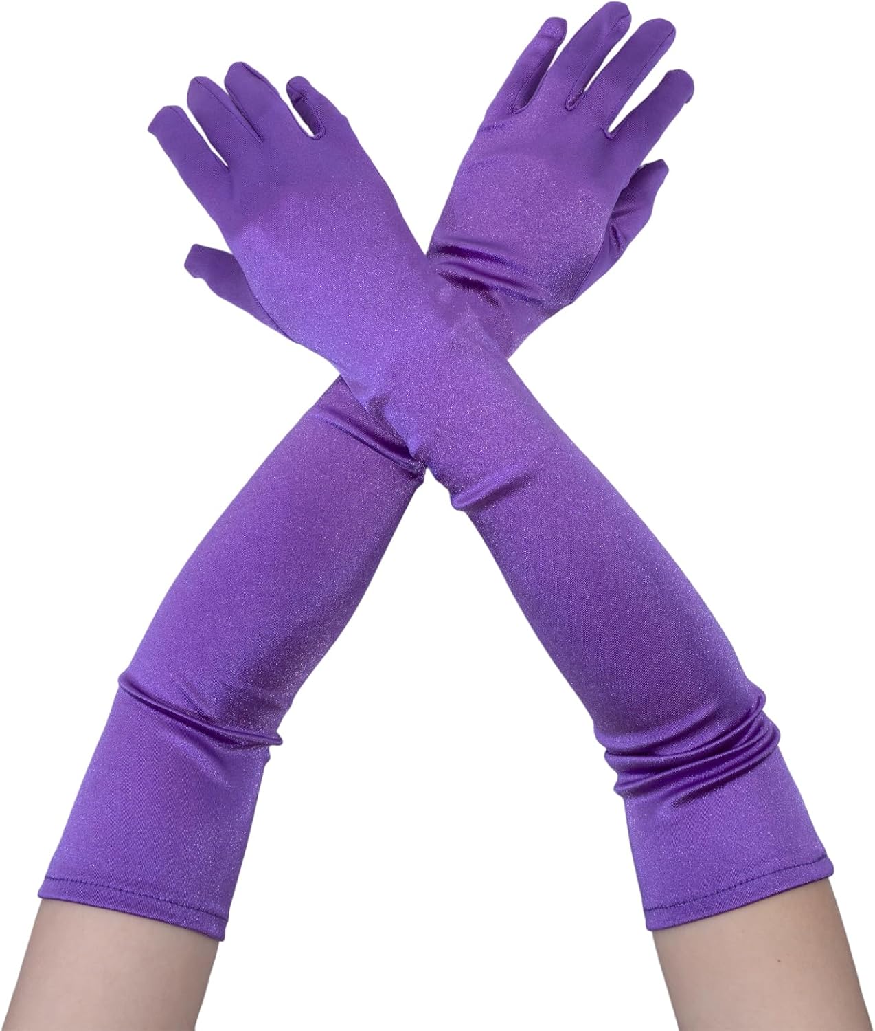 Long Satin Opera Gloves for Women - 1920s Vintage Style Elbow Length Evening Gloves for Wedding, 21.5 inches