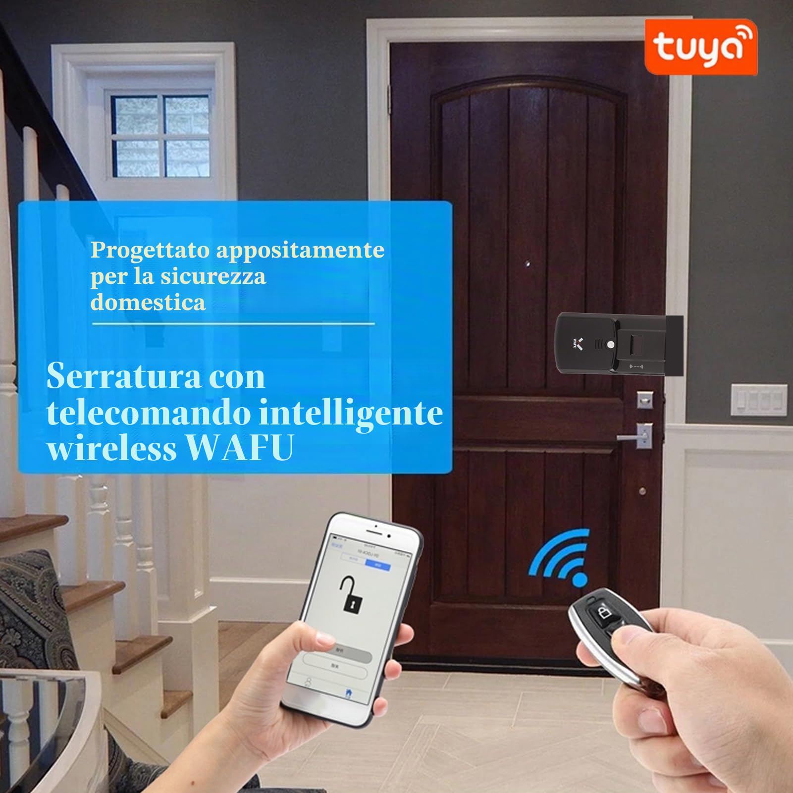 Serratura della Porta di Casa Intelligente Invisibile Wireless WAFU 011 Telecomando Serratura Invisibile Bluetooth Touch Unlock Home Anti-effrazione per TUYA