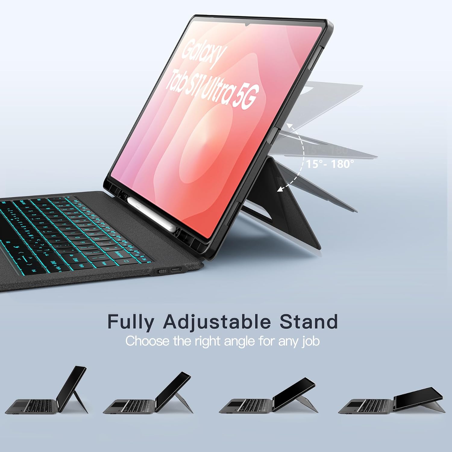 Keyboard Case for Samsung Galaxy Tab S11 Ultra 14.6" | Detachable Magnetic Keyboard, Trackpad, 7-Color Backlit, DeX Mode, AI Key, Pen Holder, Smart Auto Sleep/Wake