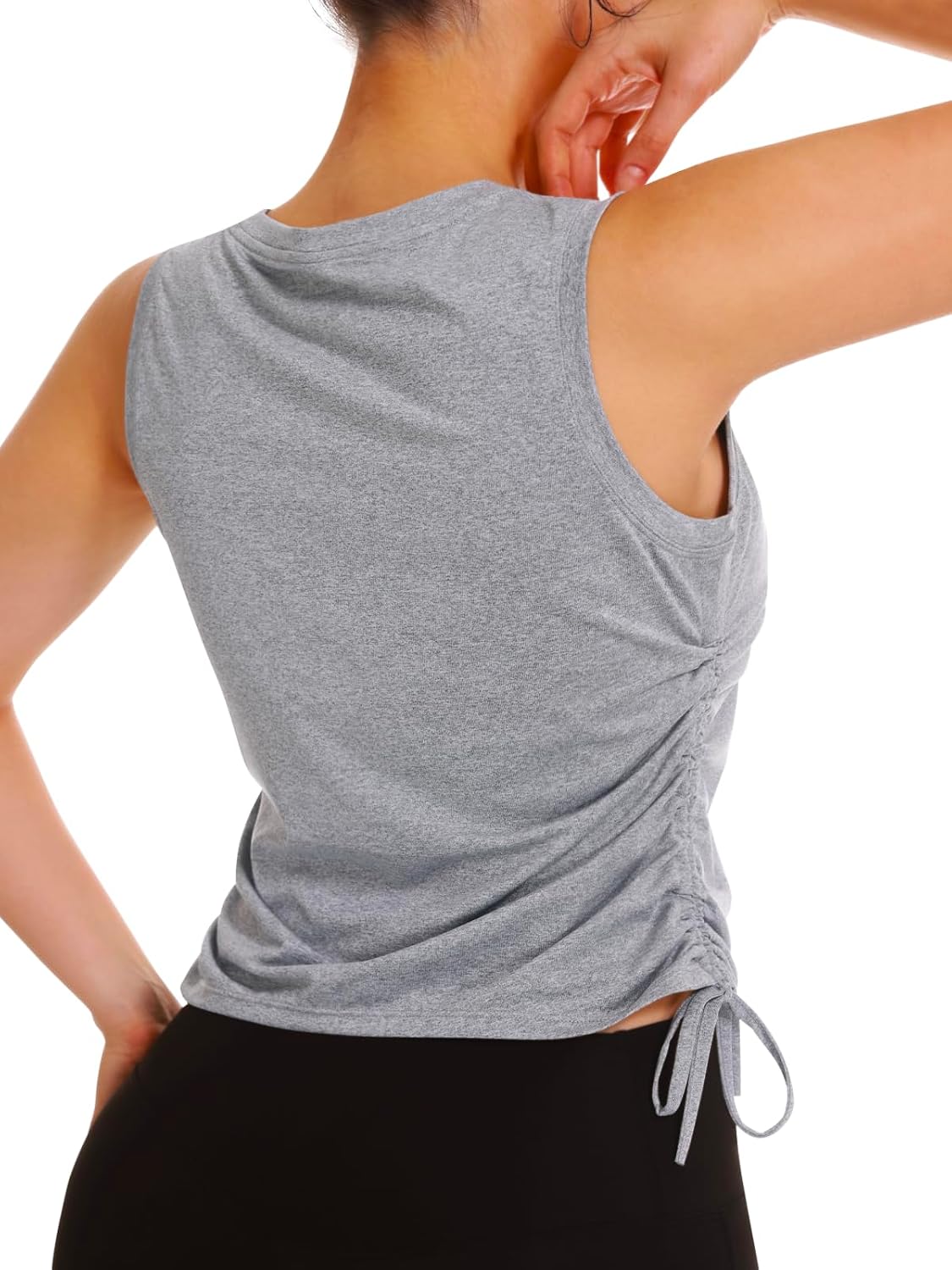 NORTHYARD Sleeveless Workout Tank Tops for Women Quick Dry Athletic Running Gym Top Shirts Loose Fit Ruched Yoga Crop Tops