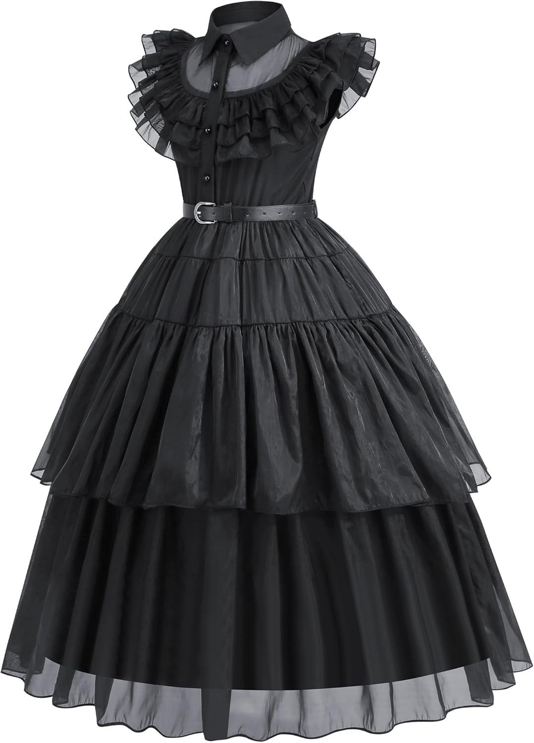 Black Costume Dress Up for Girl Kids Toddler Birthday Halloween Cosplay Outfit Black Party Dress - Image 3