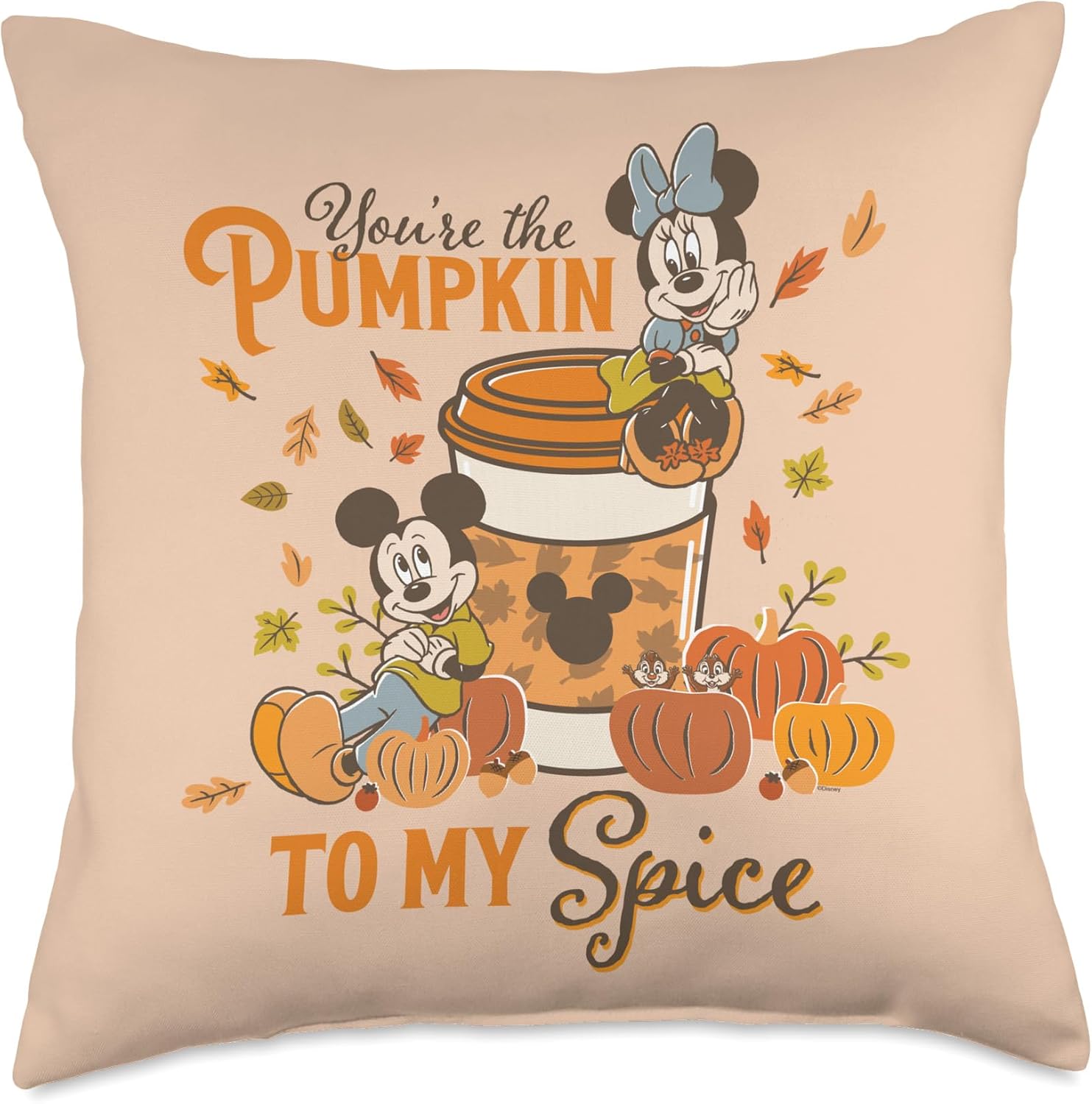Disney Mickey & Minnie You're The Pumpkin to My Spice Fall Throw Pillow