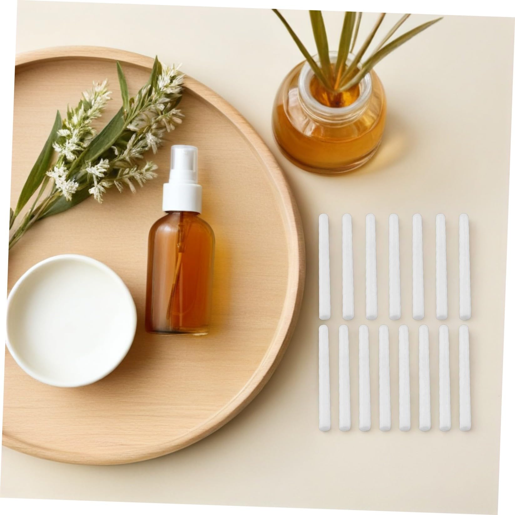 Veemoon Bastoncini Diffusori di Aromi in Cotone Bianco Ricarica per Diffusore Ambiente Assorbimento Rapido e Diffusione Profumo 15 Pezzi per Cucina e Ufficio