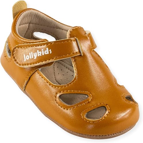 Wee Squeak Jolly Kids Elizabeth Brown T-Strap Shoe Size 6.5