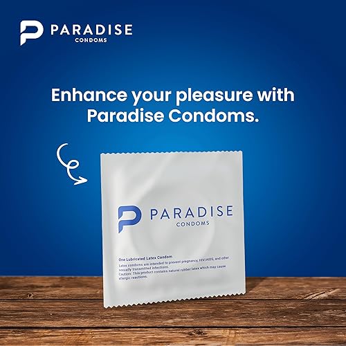 Miniatura 5 de Paradise - Preservativos de látex lubricado, látex extra lubricado premium para hombres, paquete de 100