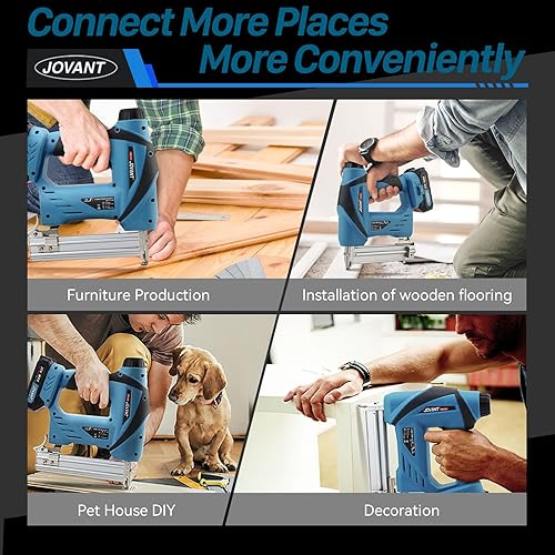 Miniatura 6 de Pistola de clavos inalámbrica 2 en 1 con amoladora angular de 5/8 pulgadas, pistola de clavos inalámbrica con batería, 2 baterías de 2.0 Ah para