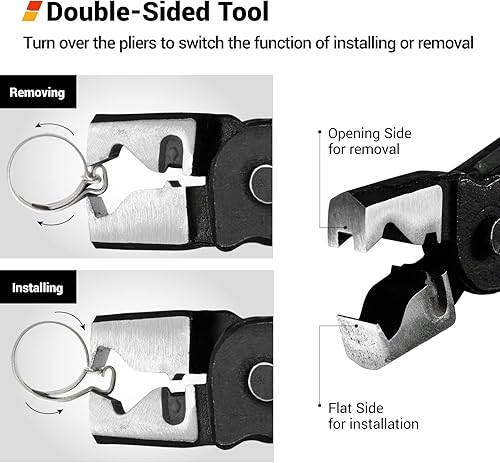 Miniatura 4 de EWK Clic & Clic-R Alicates de abrazadera de manguera de collar, alicates de abrazadera de arranque CV para Mercedes Benz BMW Audi VW