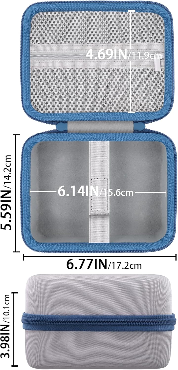 Label Printer Case Compatible with Brother PT-M95 P-Touch Monochrome Label Maker and Label Tapes(Gray Case,Blue Zipper) - Image 6