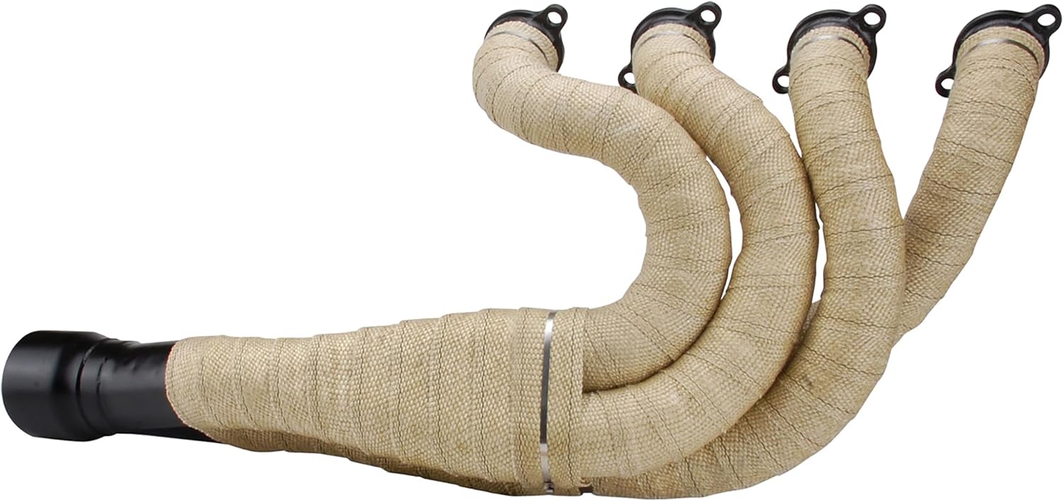 Design Engineering Tan 2" x 50' Glass Fiber Exhaust Heat Wrap - Heat Wrap for Exhaust Pipes, Pliable Exhaust Wrap Tape, Withstands 1800°F Direct Heat & 2500°F Intermittent Heat