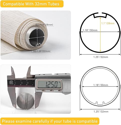 Miniatura 3 de Persianas Bluetooth Alexa de 1 1/4 pulgadas, motor de persiana enrollable WiFi, tubo existente de 1.25 pulgadas, control remoto recargable para