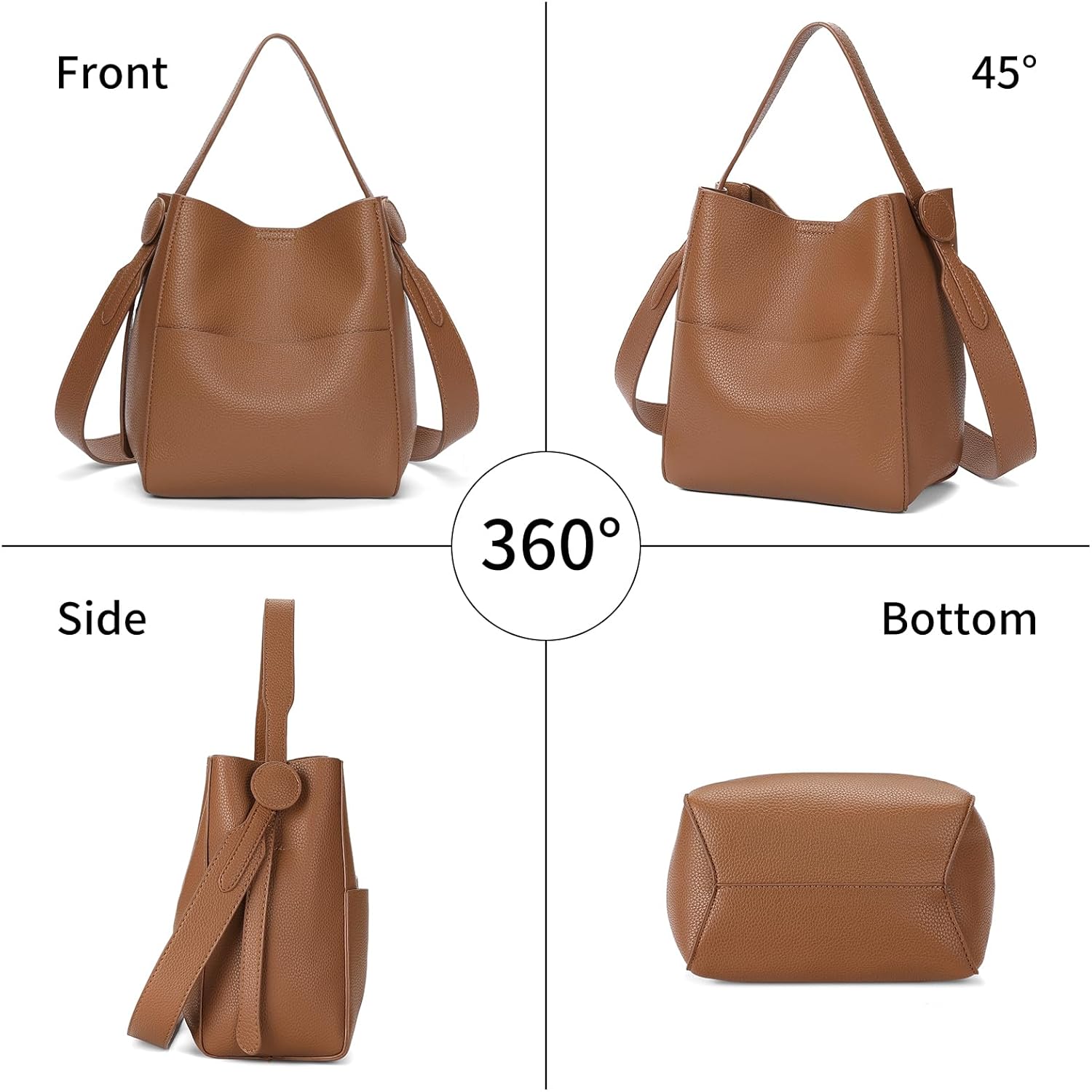 SENDEFN Leather Hobo Bag for Women Crossbody Purse with Shoulder Strap Crossbody Bag Shoulder Top Handle Handbags for Work
