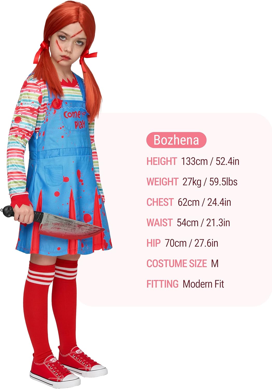 Spooktacular Creations Creepy Doll Costume for Kids Girls, Halloween Costume for Kids, Girls Killer Doll Outfit