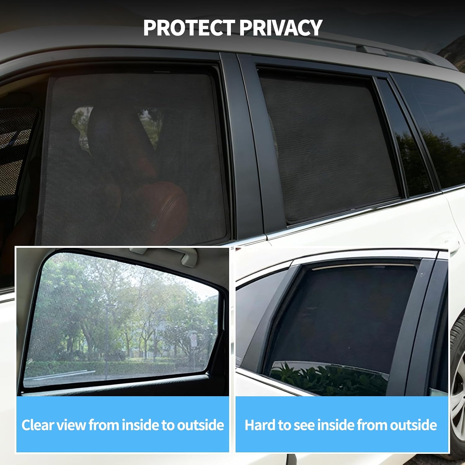 2 PCS Car Rear Side Window Shades for 2026 Toyota RAV4 Accessories, Sun Shades with Breathable Mesh, UV & Heat Blocking Privacy Covers for Baby, Travel, Camping