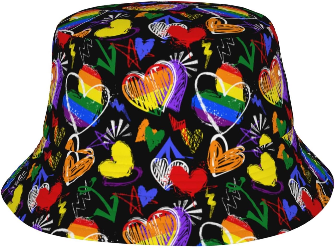 Rainbow Hat LGBT Bucket Hat for Men Women Gay Pride Fisherman Hats, Lightweight Sun Hat for Pride Parade Beach Outdoor