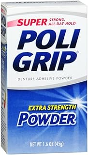 Super Poligrip Super Poligrip Denture Adhesive Powder, Extra Strength 1.6 oz (Pack of 3)