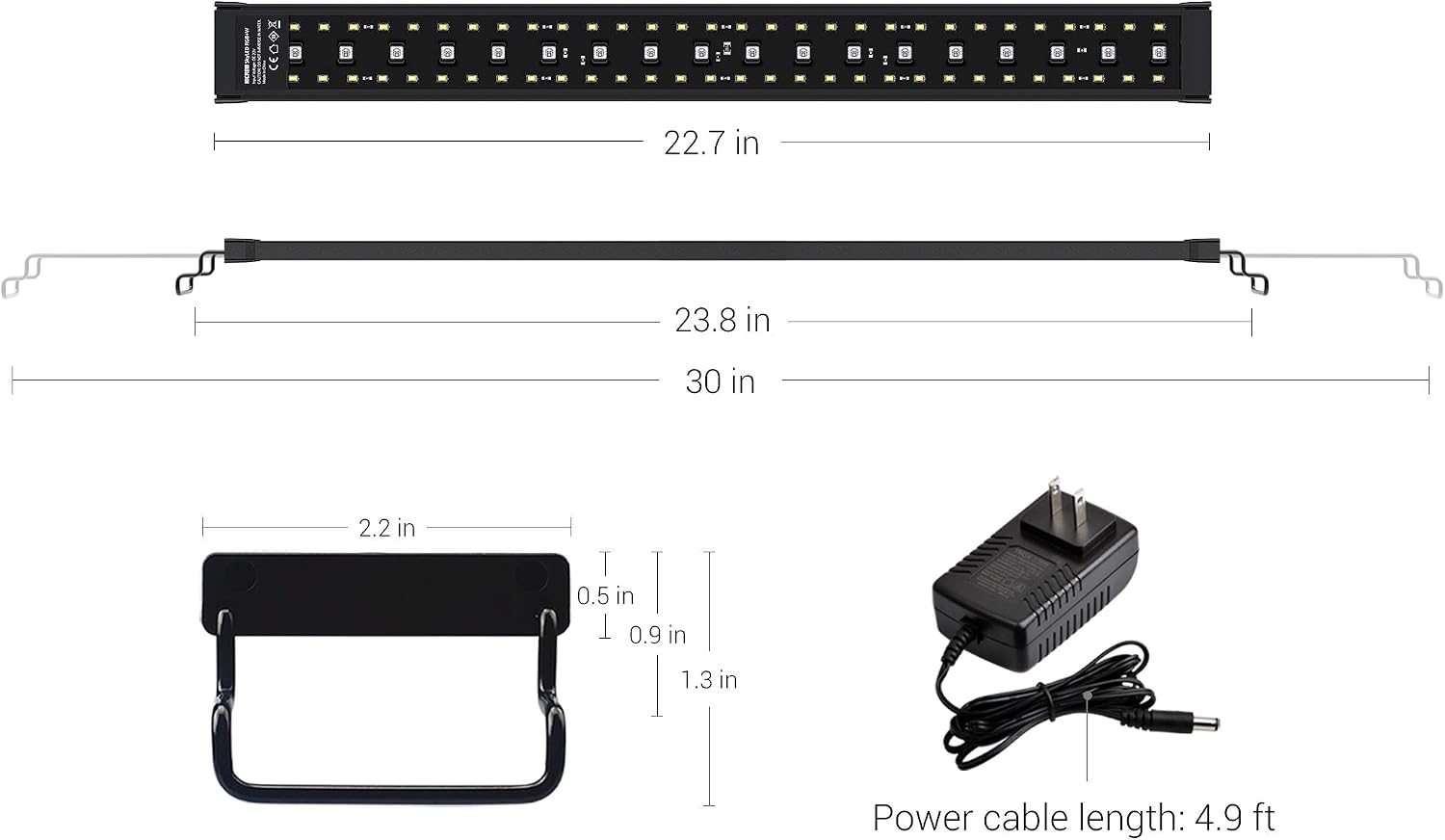 NICREW RGB+W LED Aquarium Light with Remote Control, Full Spectrum Fish Tank Light for Planted Freshwater Tanks, Planted Aquarium Light with Extendable Brackets to 24-30 Inches, 21 Watt