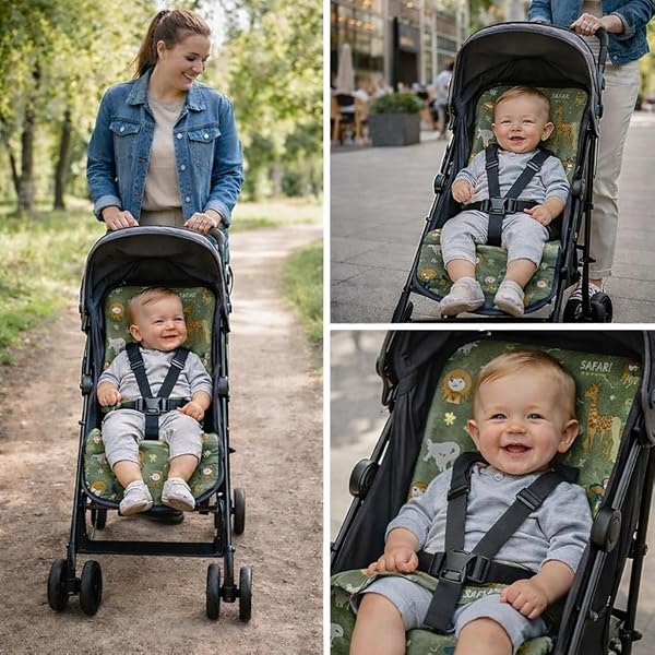 Colchoneta Silla de Paseo Universal Transpirable 3D para Bebé – Funda Carrito Verano Antisudor, Cojín Acolchado Silleta, Compatible con Cochecito, Ligera, Lavable – Danielstore - 5