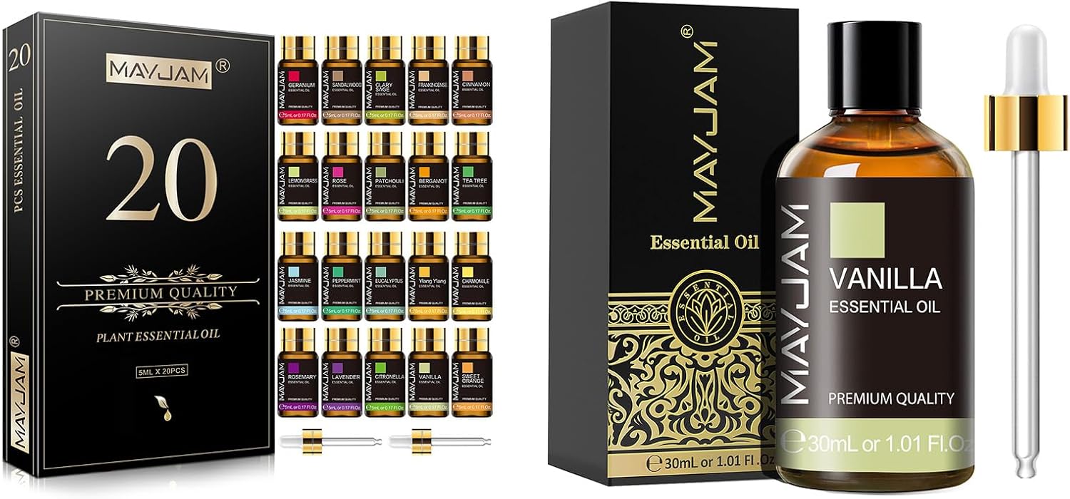 Mayjam Amazon.com: MAYJAM 20x5ML Essential Oil Gift Set and 30ML/1.01FL,OZ ...