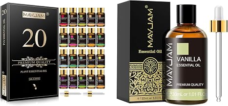 MAYJAM 20x5ML Essential Oil Gift Set and 30ML/1.01FL,OZ Vanilla Essential Oil