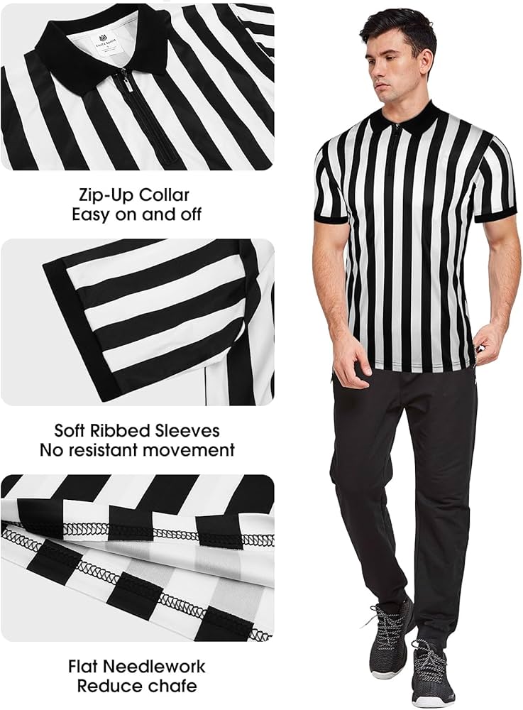 FitsT4 Menââ‚¬â„¢s Referee Shirt 4PCS Official Umpire Jersey with