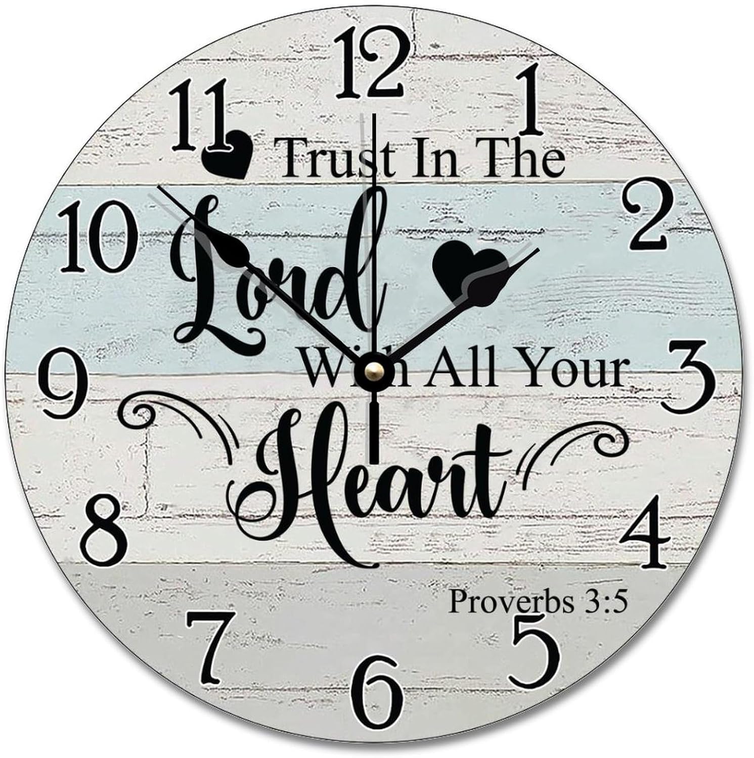Christian Scripture Wooden Wall Clock Trust in The Lord Decorative Clock