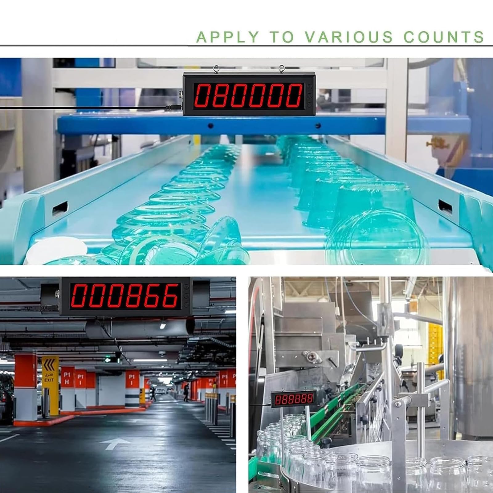 Contatore digitale per linea di produzione a LED, conta fino a 999999, sensore a infrarossi regolabile 30-70 cm, per fabbrica, officina, scuola