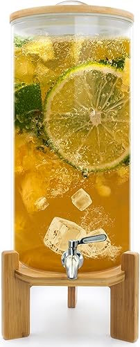 Dispensador de bebidas, dispensadores de bebidas de 2.9 galones para fiestas, dispensador de bebidas de vidrio con espita - Dispensador de bebidas